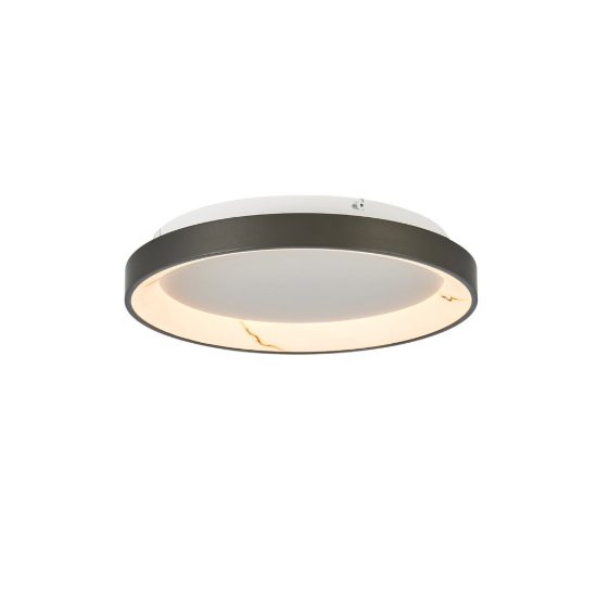 Plafoniera led 28w cct 2700k 5000k dimmerabile con telecomando tonda grigio scuro