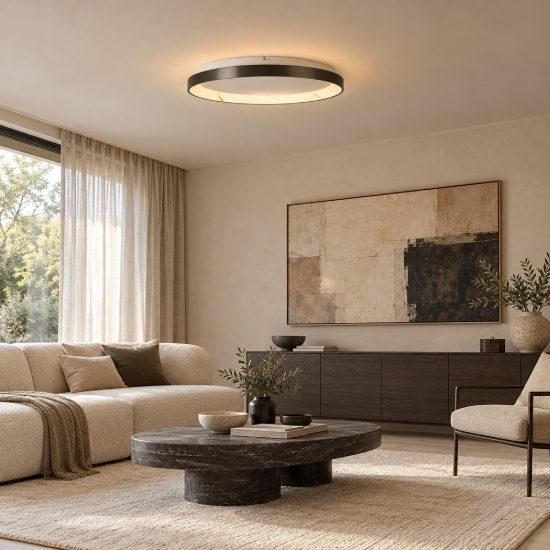 Plafoniera led 38w cct 2700k 5000k dimmerabile con telecomando grigio scuro