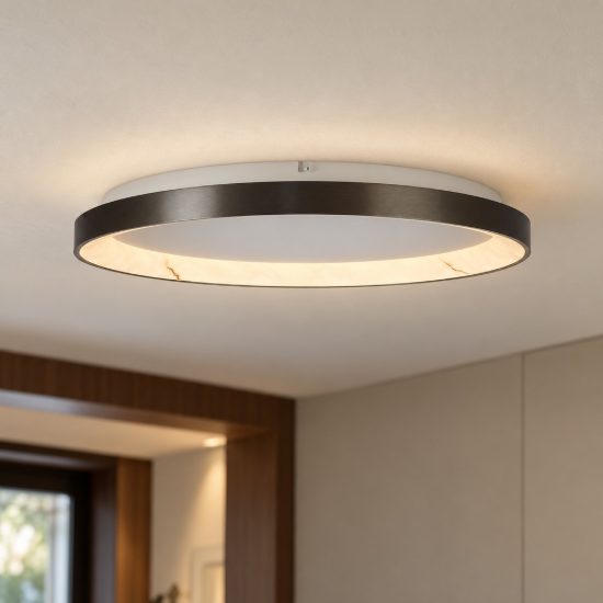 Plafoniera led 58w cct 2700k 5000k 78cm dimmerabile con telecomando grigio scuro