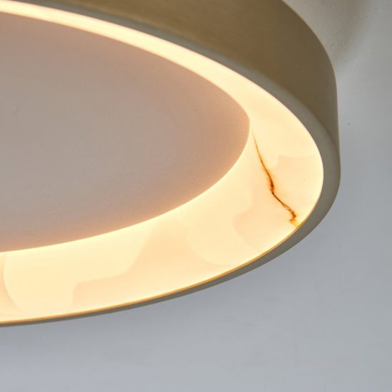 Plafoniera led 28w cct 2700k 5000k 38cm dimmerabile con telecomando champagne