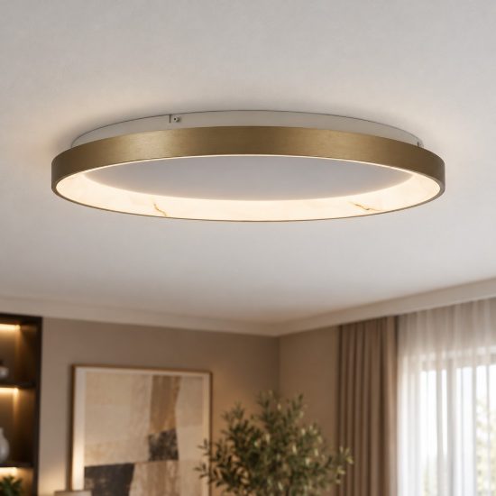 Plafoniera led 38w cct 2700k 5000k 58cm dimmerabile con telecomando champagne