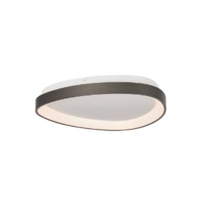 Plafoniera led 28w cct 2700k 5000k 42cm dimmerabile con telecomando grigio scuro