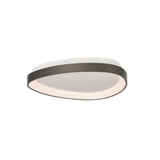 Plafoniera led 28w cct 2700k 5000k 42cm dimmerabile con telecomando grigio scuro