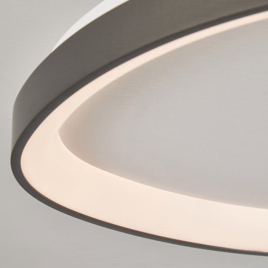 Plafoniera led 28w cct 2700k 5000k 42cm dimmerabile con telecomando grigio scuro