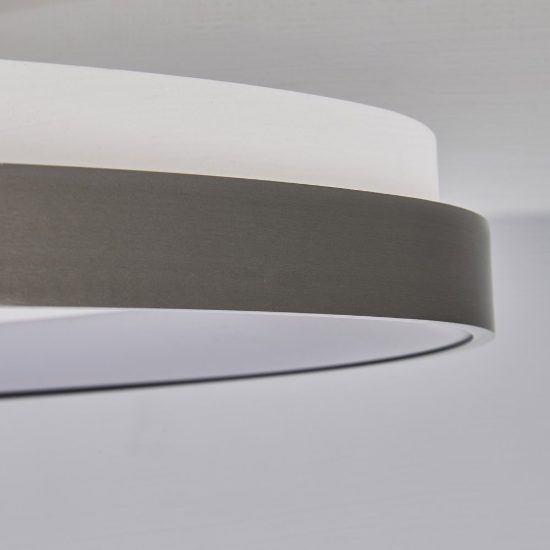 Plafoniera led 38w cct 2700k 5000k 62cm dimmerabile con telecomando grigio scuro