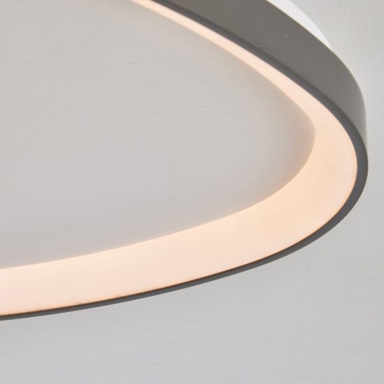 Plafoniera led 38w cct 2700k 5000k 62cm dimmerabile con telecomando grigio scuro