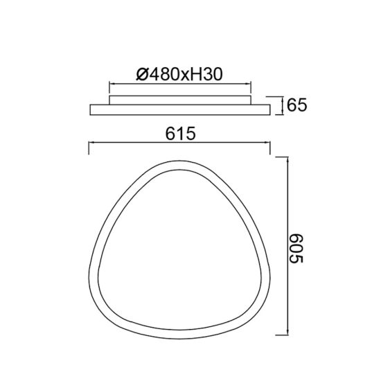 Plafoniera led 38w cct 2700k 5000k 62cm dimmerabile con telecomando grigio scuro