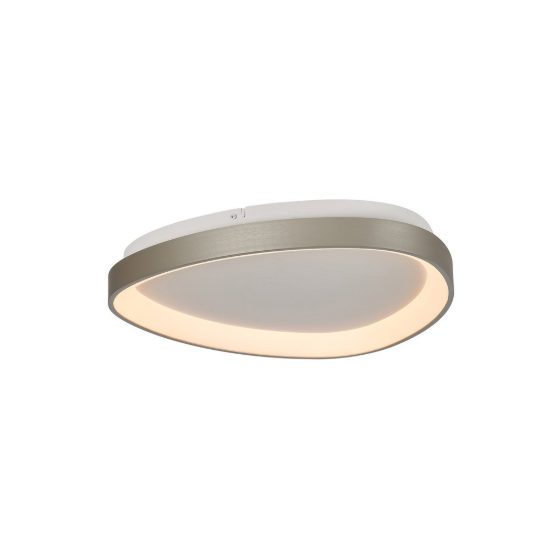 Plafoniera led 28w cct 2700k 5000k 42cm dimmerabile con telecomando argento