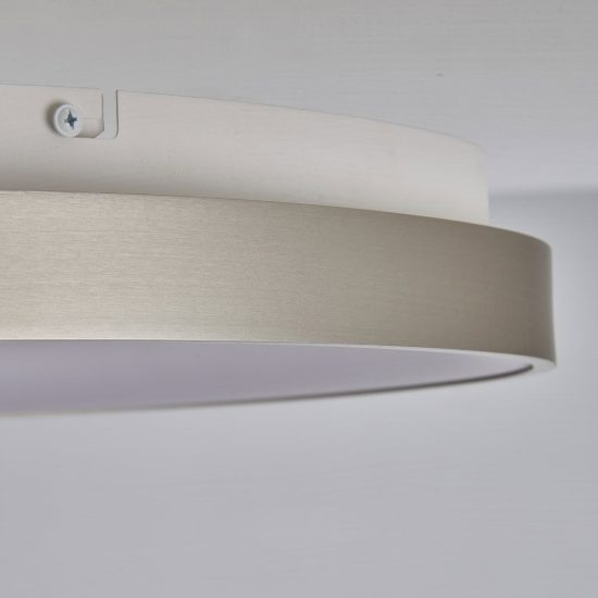 Plafoniera led 28w cct 2700k 5000k 42cm dimmerabile con telecomando argento