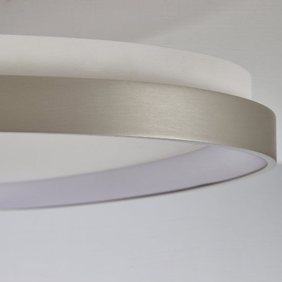 Plafoniera led 38w cct 2700k 5000k 62cm dimmerabile con telecomando argento