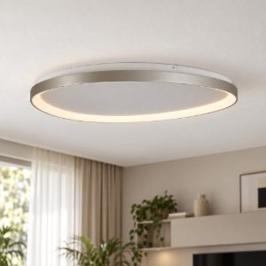 Plafoniera led 58w cct 2700k 5000k dimmerabile con telecomando argento