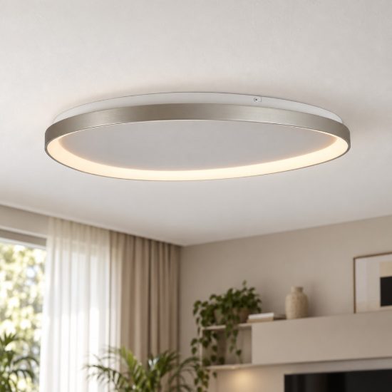Plafoniera led 58w cct 2700k 5000k dimmerabile con telecomando argento