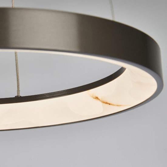 Lampadario a sospensione led 28w cct 2700k 5000k dimmerabile con telecomando grigio scuro per sala da pranzo