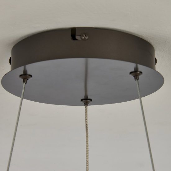 Lampadario a sospensione led 28w cct 2700k 5000k dimmerabile con telecomando grigio scuro per sala da pranzo