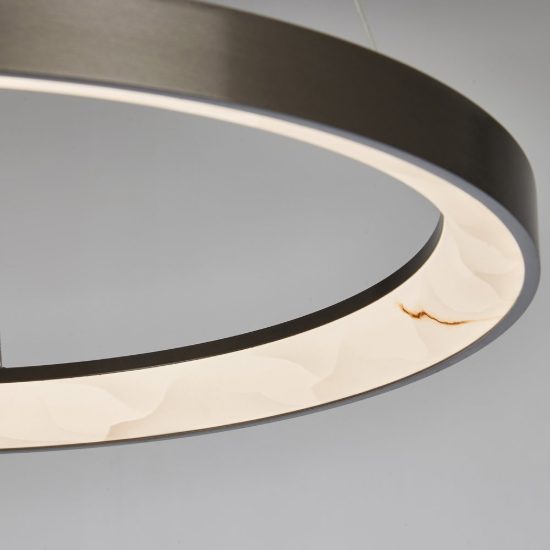 Lampadario a sospensione led 38w cct 2700k 5000k dimmerabile con telecomando grigio scuro per sala da pranzo