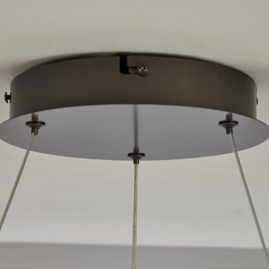 Lampadario a sospensione led 38w cct 2700k 5000k dimmerabile con telecomando grigio scuro per sala da pranzo