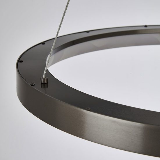 Lampadario a sospensione led 38w cct 2700k 5000k dimmerabile con telecomando grigio scuro per sala da pranzo