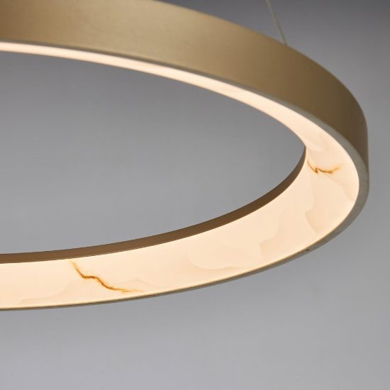 Lampadario a sospensione led 38w cct 2700k 5000k dimmerabile champagne per soggiorno