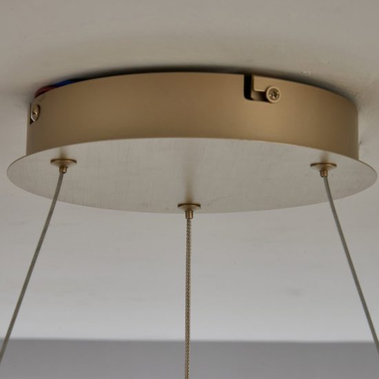 Lampadario a sospensione led 38w cct 2700k 5000k dimmerabile champagne per soggiorno