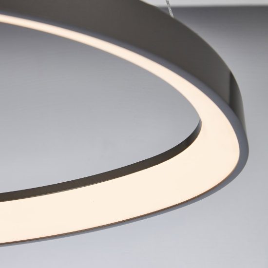 Lampadario a sospensione led 28w cct 2700k 5000k dimmerabile grigio scuro per sala da pranzo