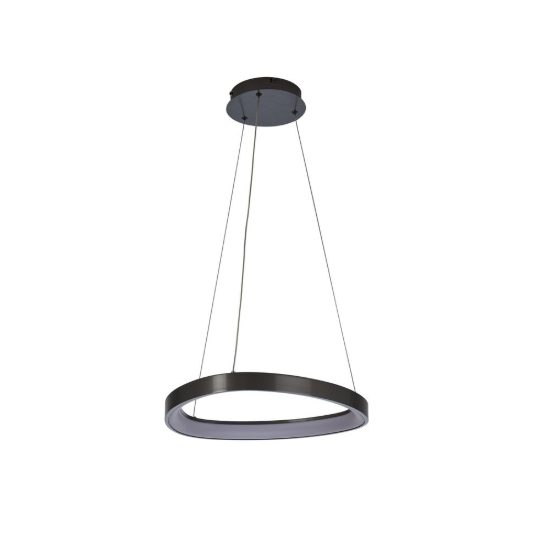 Lampadario a sospensione led 28w cct 2700k 5000k dimmerabile grigio scuro per sala da pranzo