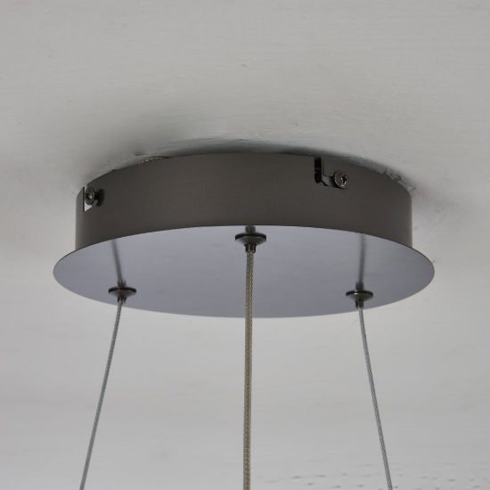 Lampadario a sospensione led 28w cct 2700k 5000k dimmerabile grigio scuro per sala da pranzo