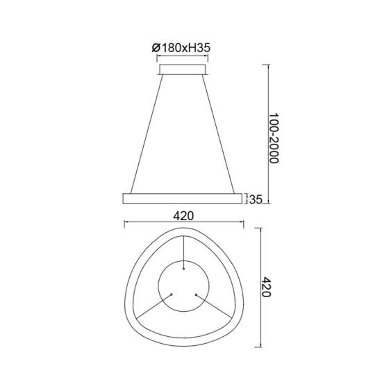 Lampadario a sospensione led 28w cct 2700k 5000k dimmerabile grigio scuro per sala da pranzo