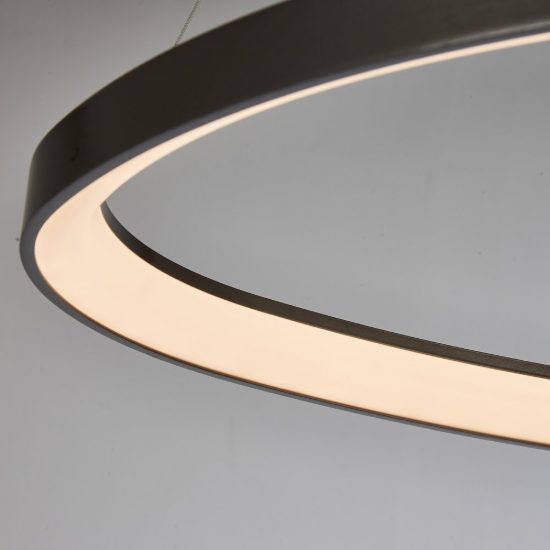 Lampadario a sospensione led 38w cct 2700k 5000k dimmerabile con telecomando grigio scuro per sala da pranzo