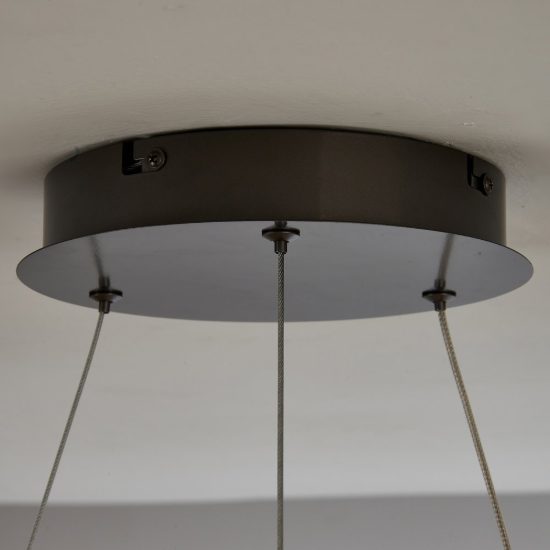 Lampadario a sospensione led 38w cct 2700k 5000k dimmerabile con telecomando grigio scuro per sala da pranzo