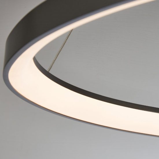 Lampadario a sospensione led 58w cct 2700k 5000k dimmerabile grigio scuro per sala da pranzo
