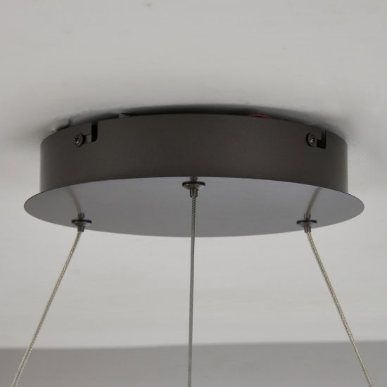 Lampadario a sospensione led 58w cct 2700k 5000k dimmerabile grigio scuro per sala da pranzo