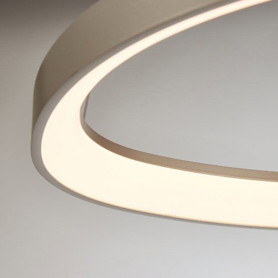 Lampadario a sospensione led 28w cct 2700k 5000k dimmerabile per salotto argento