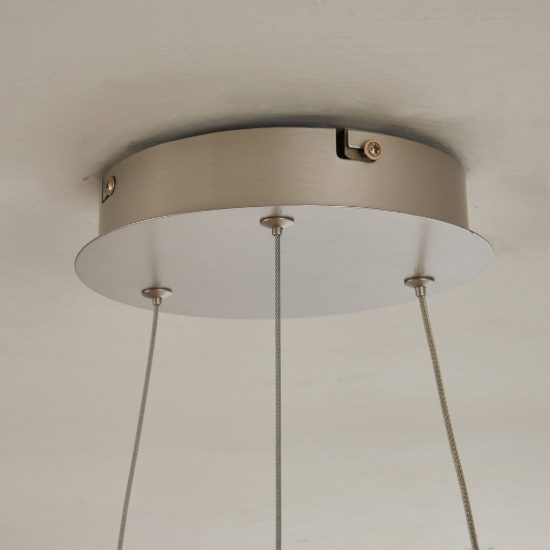 Lampadario a sospensione led 28w cct 2700k 5000k dimmerabile per salotto argento