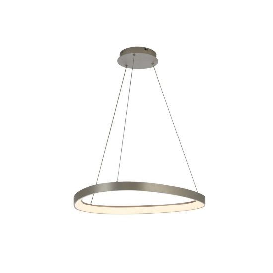Lampadario a sospensione led 38w cct 2700k 5000k dimmerabile con telecomando per salotto argento