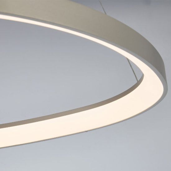 Lampadario a sospensione led 38w cct 2700k 5000k dimmerabile con telecomando per salotto argento