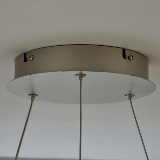 Lampadario a sospensione led 38w cct 2700k 5000k dimmerabile con telecomando per salotto argento