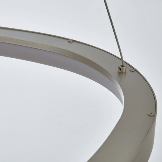 Lampadario a sospensione led 38w cct 2700k 5000k dimmerabile con telecomando per salotto argento