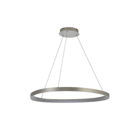 Lampadario a sospensione led 58w cct 2700k 5000k dimmerabile con telecomando per salotto argento