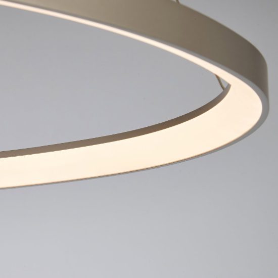 Lampadario a sospensione led 58w cct 2700k 5000k dimmerabile con telecomando per salotto argento