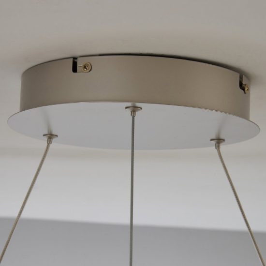 Lampadario a sospensione led 58w cct 2700k 5000k dimmerabile con telecomando per salotto argento