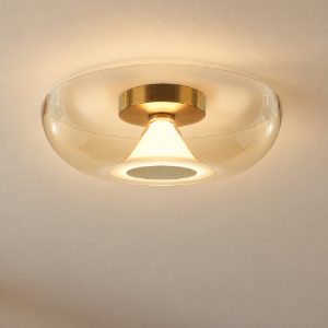 Plafoniera design moderna oro vetro led 13w 3000k 40cm per soggiorno