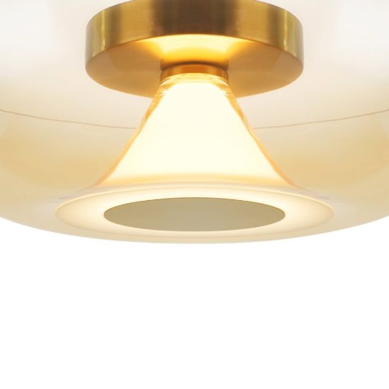 Plafoniera design moderna oro vetro led 13w 3000k 40cm per soggiorno