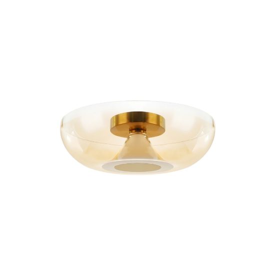 Plafoniera design moderna oro vetro led 13w 3000k 40cm per soggiorno