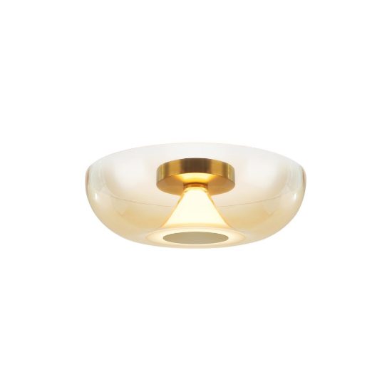 Plafoniera design moderna oro vetro led 13w 3000k 40cm per soggiorno