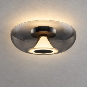 Plafoniera design moderna per ingresso nera vetro led 13w 3000k 40cm