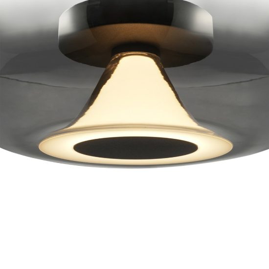 Plafoniera design moderna per ingresso nera vetro led 13w 3000k 40cm