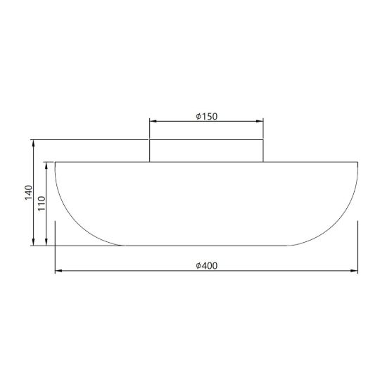 Plafoniera design moderna tonda caffe vetro led 13w 3000k 40cm
