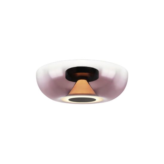 Plafoniera design moderna rotonda porpora vetro led 13w 3000k 40cm per camera da letto
