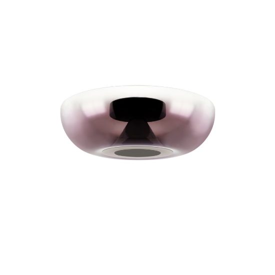 Plafoniera design moderna rotonda porpora vetro led 13w 3000k 40cm per camera da letto