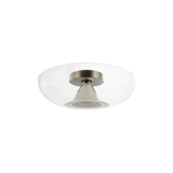 Plafoniera 40cm design moderna nichel vetro trasparente led 13w 3000k